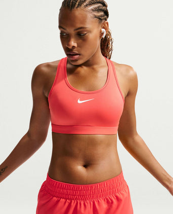 Swoosh Medium Support Bra - Light Crimson/White