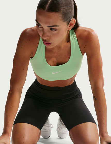 Nike Swoosh Medium Support Bra - Cucumber Calm/Whiteimages3- The Sports Edit