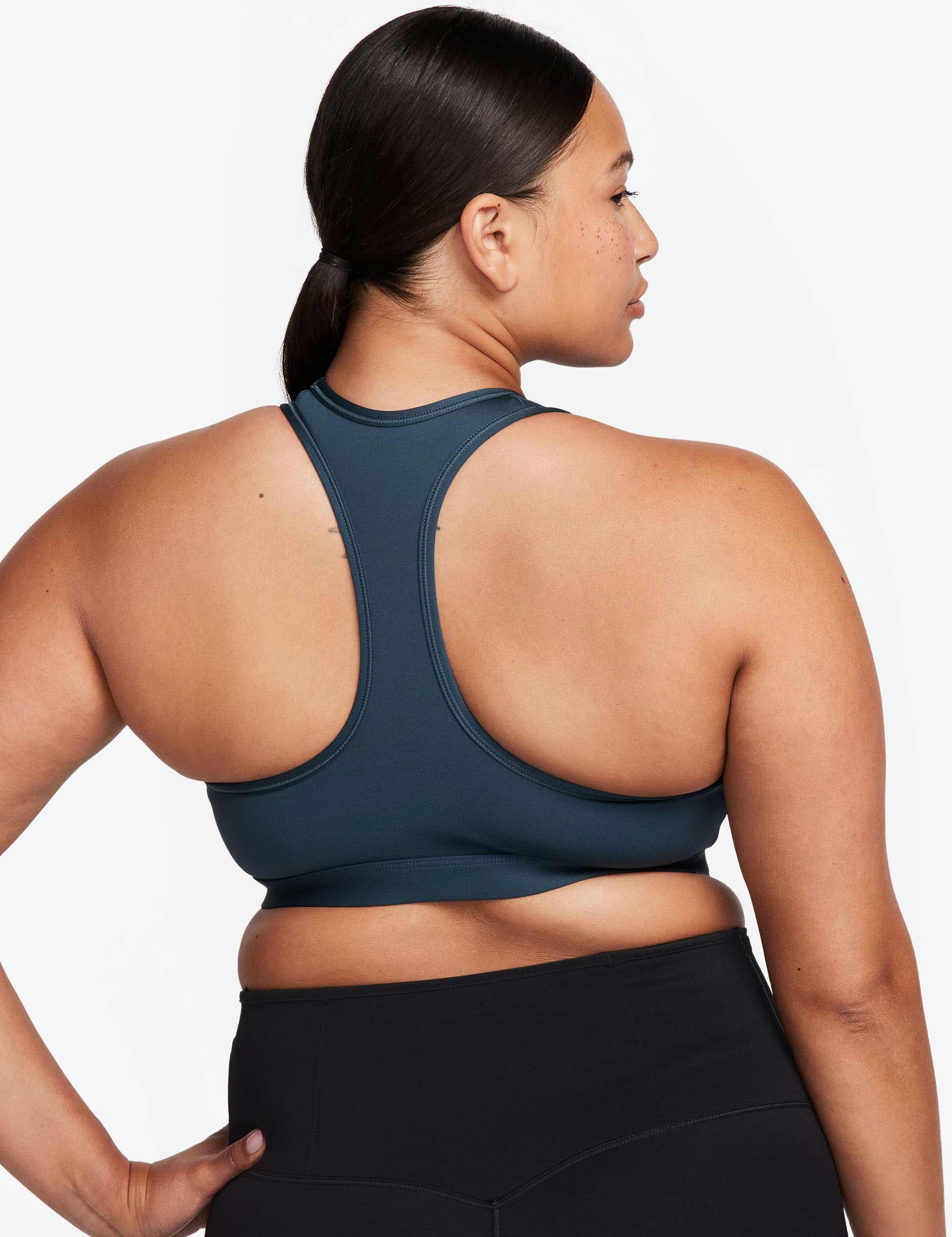 Nike Women's Medium Support Black and White Sports Bra Size