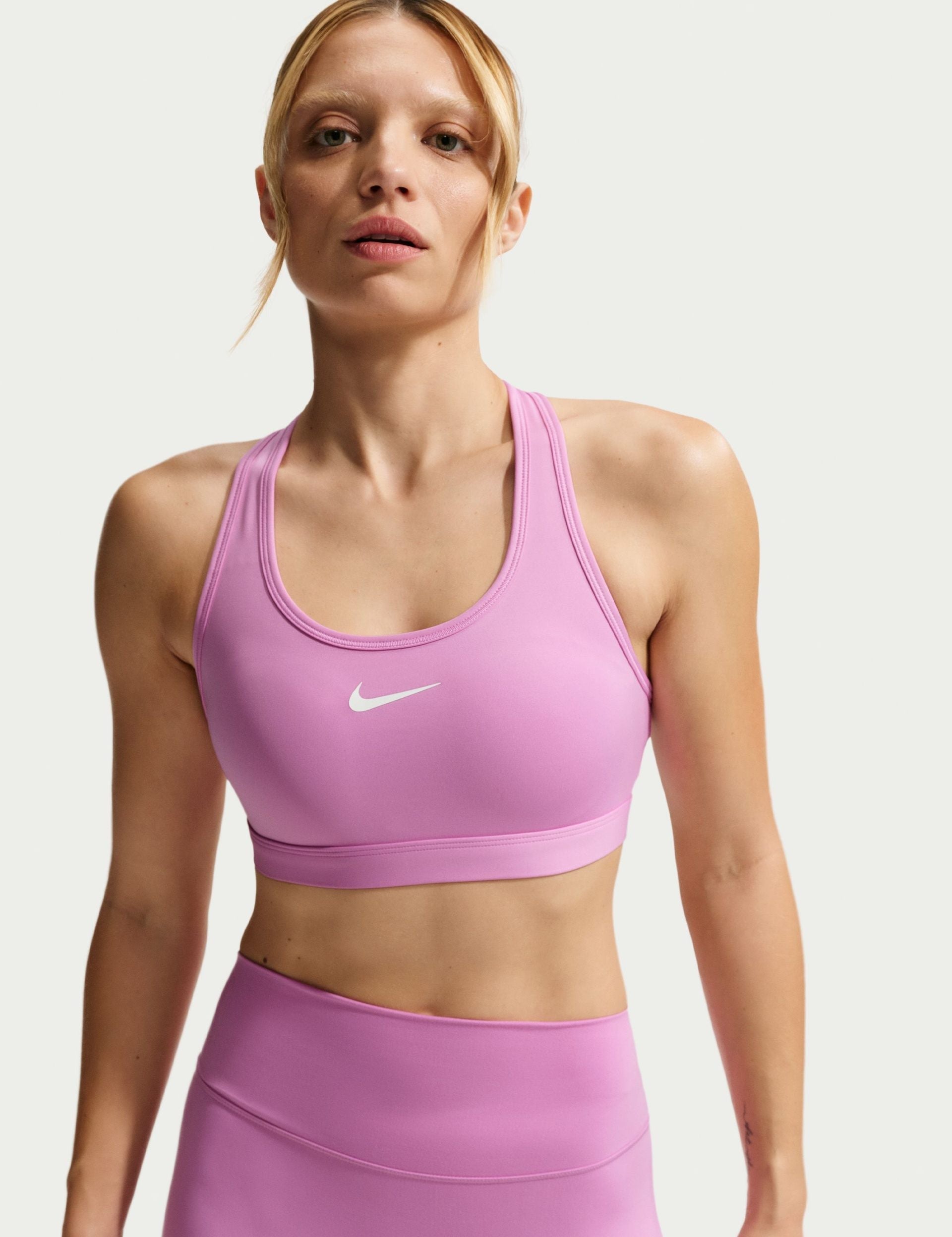 Swoosh Medium Support Bra Light Magenta White