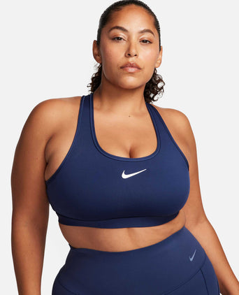 Swoosh Medium Support Bra - Midnight Navy/White