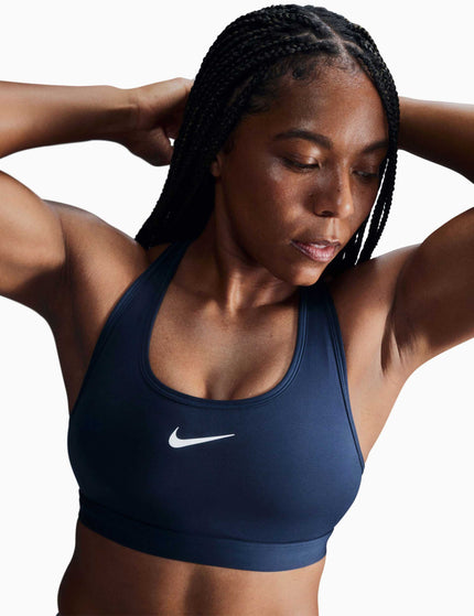 Nike Swoosh Medium Support Bra - Armoury Navy/Whiteimages1- The Sports Edit