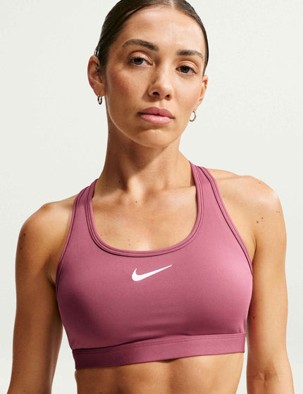 Nike Swoosh Medium Support Bra - Pink Smoke/Whiteimages1- The Sports Edit