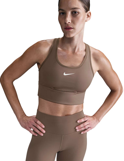 Nike Swoosh Pocket Medium-Support Sports Bra - Mink Brown/Whiteimages1- The Sports Edit