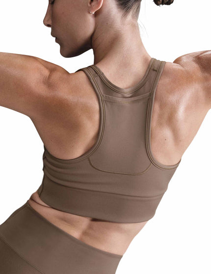 Nike Swoosh Pocket Medium-Support Sports Bra - Mink Brown/Whiteimages2- The Sports Edit