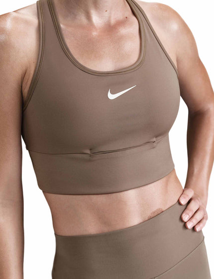 Nike Swoosh Pocket Medium-Support Sports Bra - Mink Brown/Whiteimages3- The Sports Edit