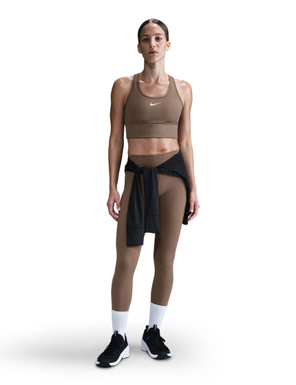 Nike Swoosh Pocket Medium-Support Sports Bra - Mink Brown/Whiteimages5- The Sports Edit