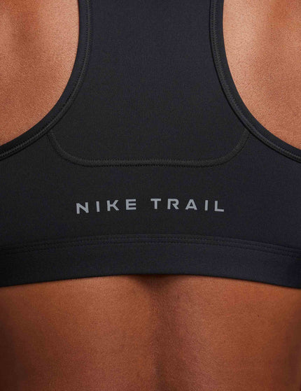 Nike Trail Swoosh On-The-Run Sports Bra - Black/Dark Smoke Greyimages4- The Sports Edit