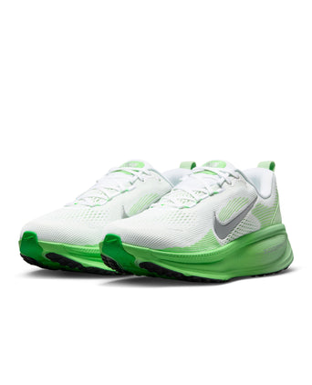 Vomero 18 Running Shoes - White/Metallic Silver/Illusion Green