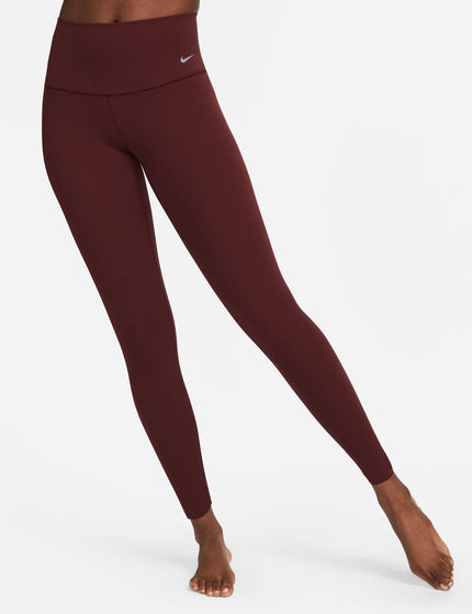 Nike Zenvy High Waisted Leggings - Burgundy Crush/Blackimages1- The Sports Edit