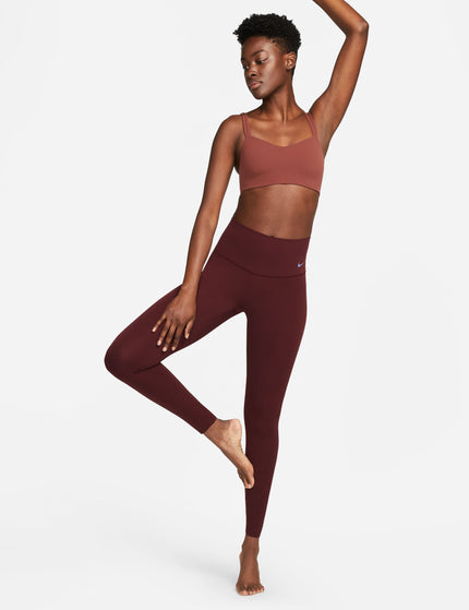 Nike Zenvy High Waisted Leggings - Burgundy Crush/Blackimages8- The Sports Edit