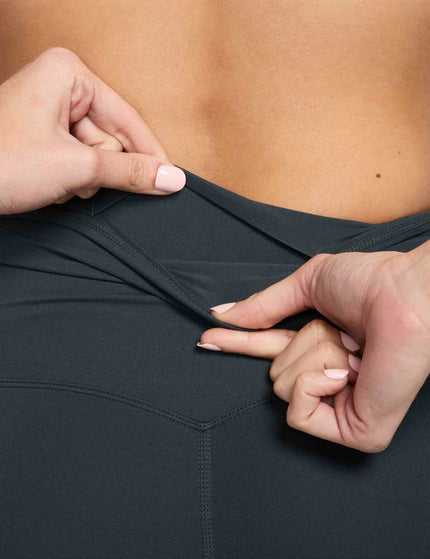 Nike Zenvy High Waisted Flared Leggings - Seaweed/Blackimages3- The Sports Edit