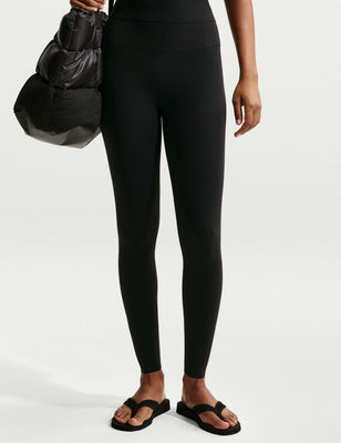 Zenvy High Waisted Full-Length Leggings - Black/Cool Grey