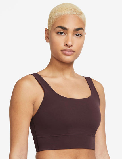 Nike Zenvy Longline Bra - Burgundy Crush/Sailimages1- The Sports Edit