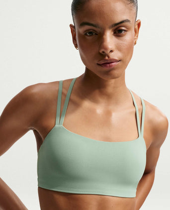 Zenvy Strappy Light Support Bra - Steam/White