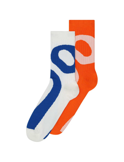 ON Running Liquid Logo Sock High 2P - Ivory/Flameimages2- The Sports Edit