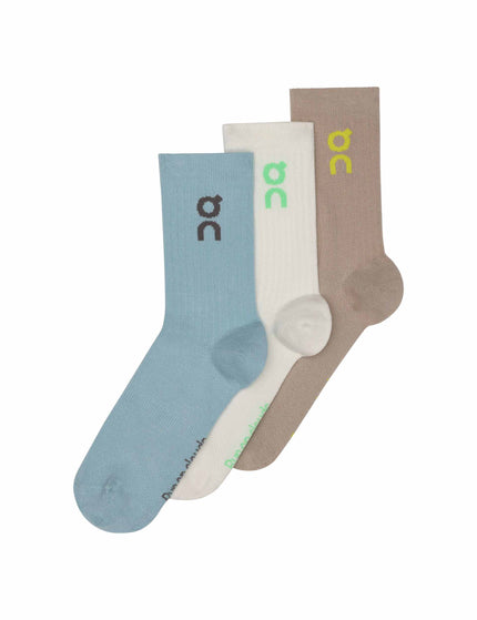 ON Running Logo Sock High 3P - Desert/Washimages1- The Sports Edit