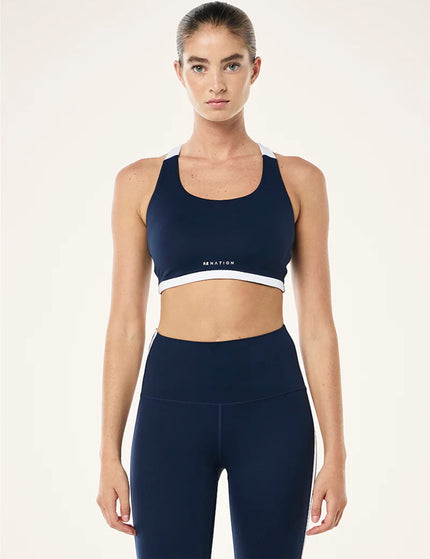 PE Nation Highgate Sports Bra - Dark Navy/Optic Whiteimages1- The Sports Edit
