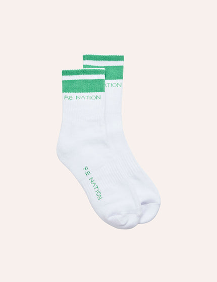 PE Nation Homage Sock - Optic White/Kelly Greenimages2- The Sports Edit