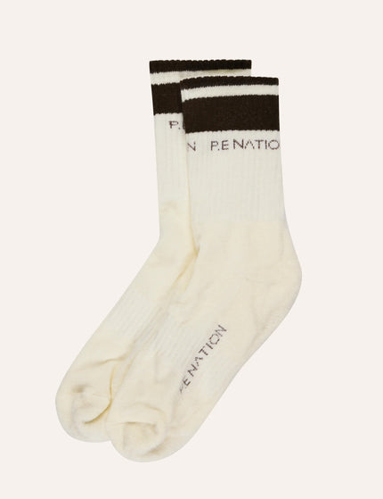 PE Nation Homage Sock - Whisper White/Tarmacimages1- The Sports Edit