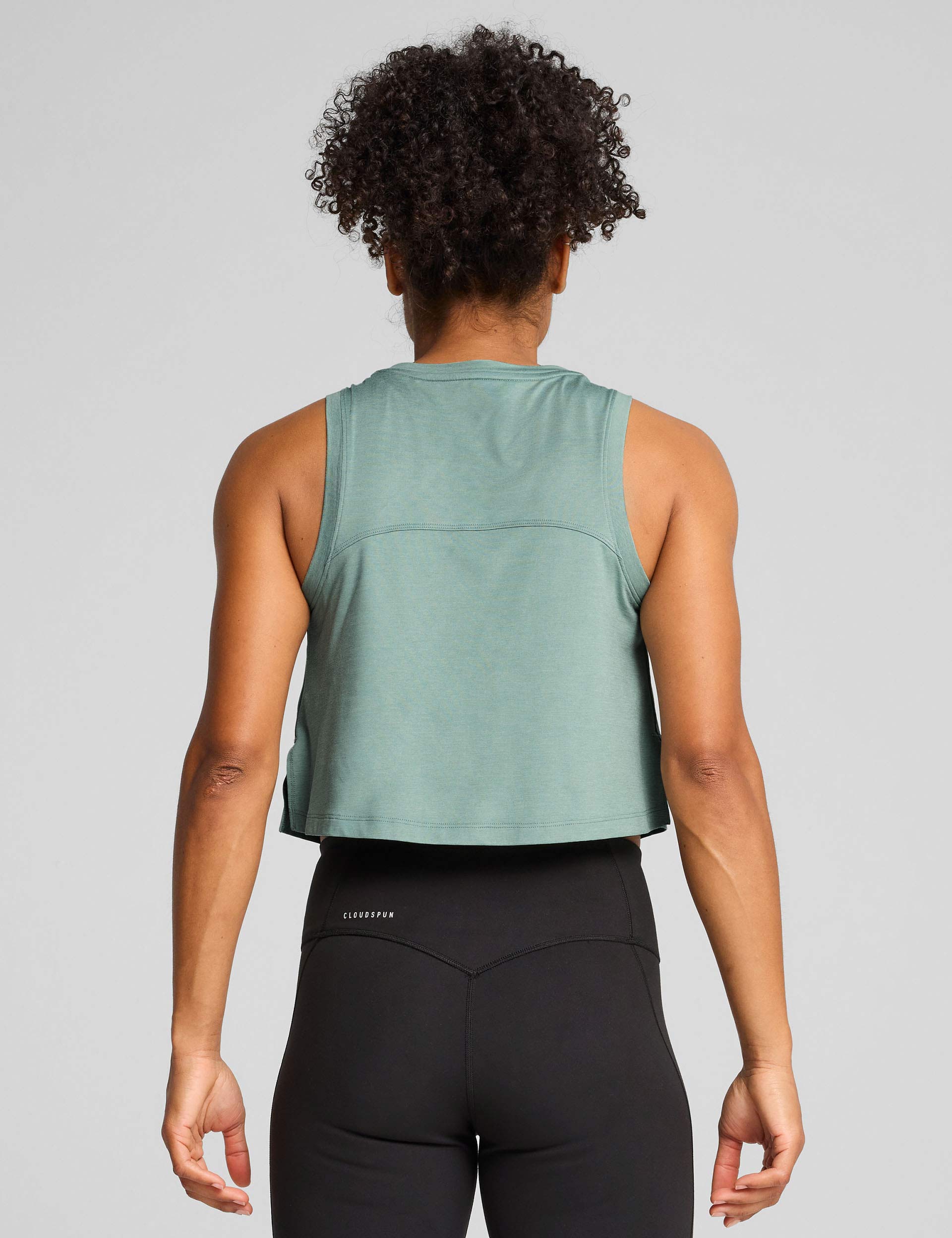 PUMA | Cloudspun Sleeveless Tank - Green Moon | The Sports Edit