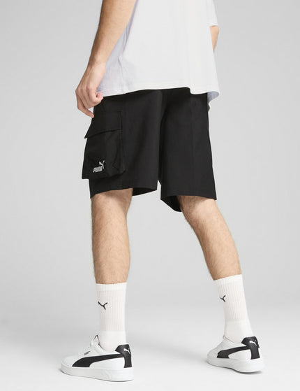 PUMA Essentials No.1 Logo Woven Cargo 9" Shorts - Puma Blackimages3- The Sports Edit