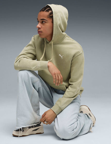 PUMA Essentials Elevated Relaxed Wash Hoodie - Lux Armyimages3- The Sports Edit