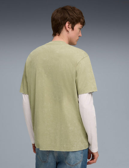 PUMA Essentials Elevated Relaxed Wash Tee - Lux Armyimages2- The Sports Edit