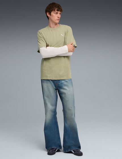 PUMA Essentials Elevated Relaxed Wash Tee - Lux Armyimages3- The Sports Edit
