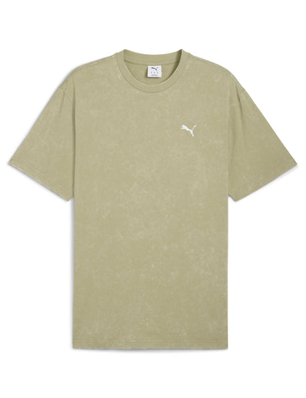 PUMA Essentials Elevated Relaxed Wash Tee - Lux Armyimages4- The Sports Edit
