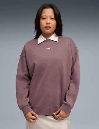 Essentials Oversized Crew - Raisin