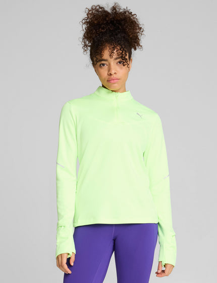 PUMA RUN Grid Fleece Half-Zip Top - Fizzy Appleimages1- The Sports Edit