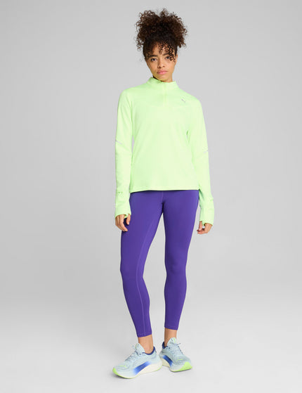 PUMA RUN Grid Fleece Half-Zip Top - Fizzy Appleimages5- The Sports Edit