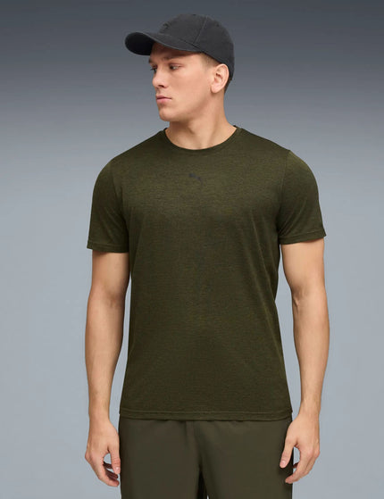 PUMA TAD Essentials Heather Cat Tee - Dark Olive Heatherimages1- The Sports Edit