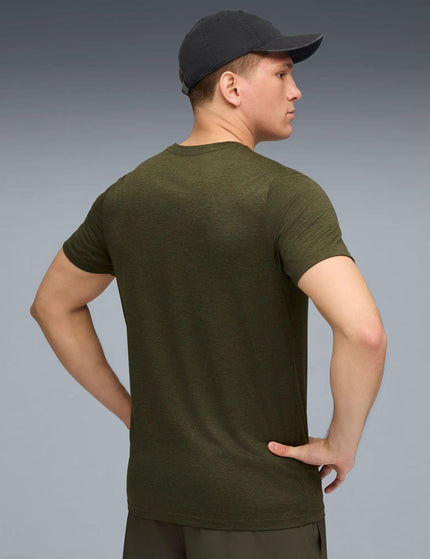 PUMA TAD Essentials Heather Cat Tee - Dark Olive Heatherimages2- The Sports Edit
