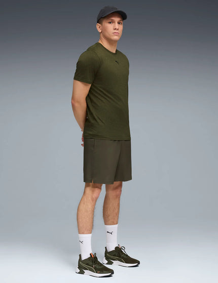 PUMA TAD Essentials Heather Cat Tee - Dark Olive Heatherimages3- The Sports Edit