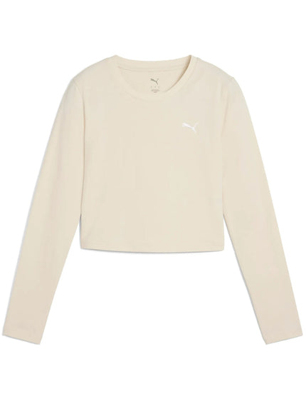 PUMA Wardrobe Ess Longsleeve Baby Tee - Alpine Snowimages4- The Sports Edit