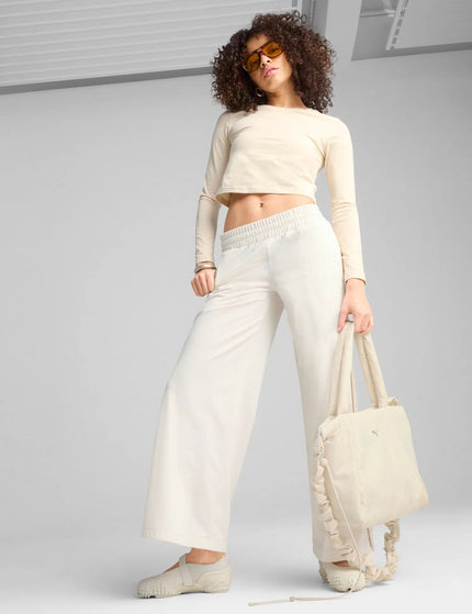 PUMA Wardrobe Ess Low Rise Popper Pants - Alpine Snowimages5- The Sports Edit