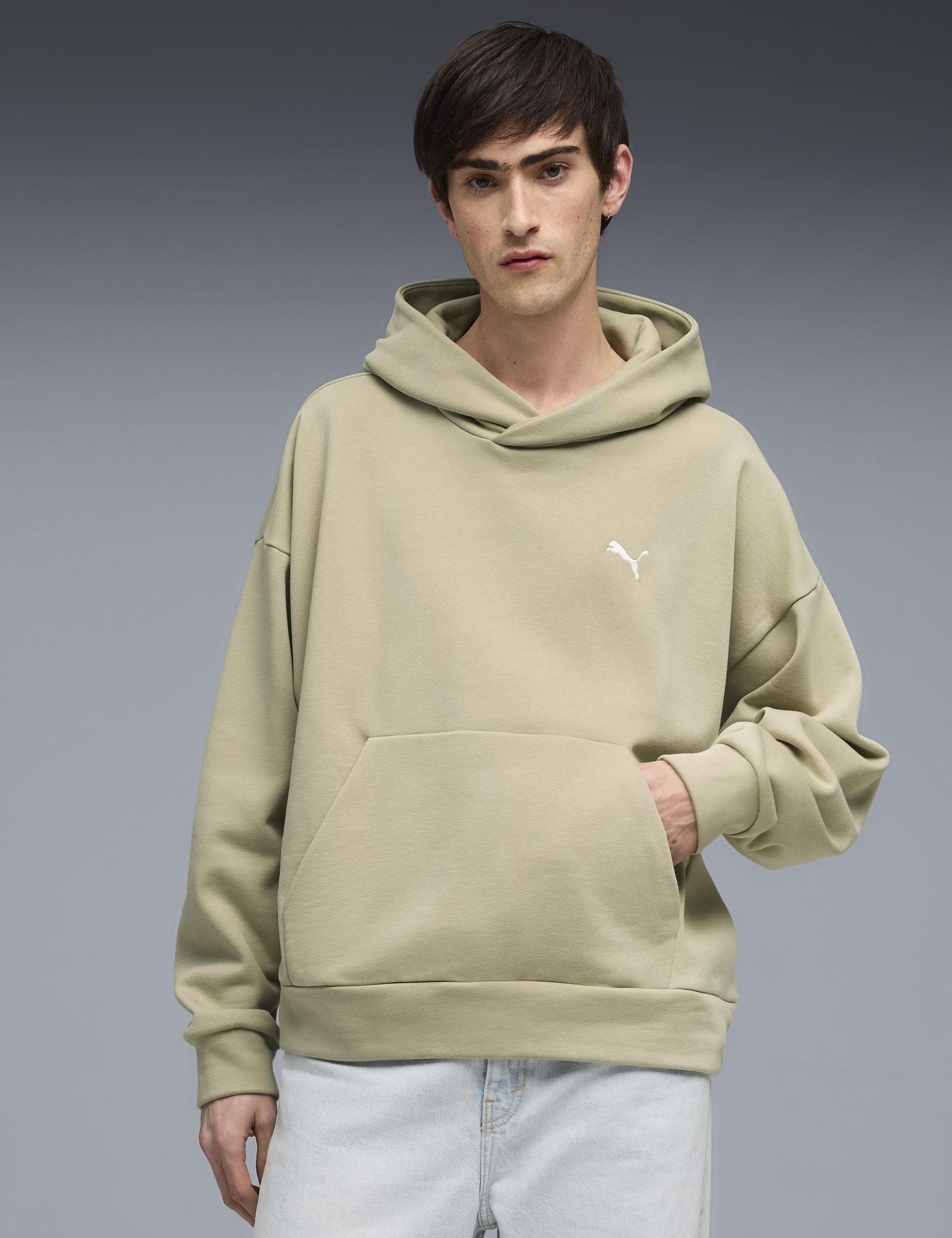 Wardrobe Essentials Boxy Fleece Hoodie Pebble
