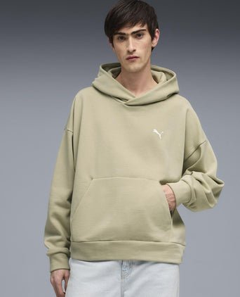 Wardrobe Essentials Boxy Fleece Hoodie - Pebble Grey
