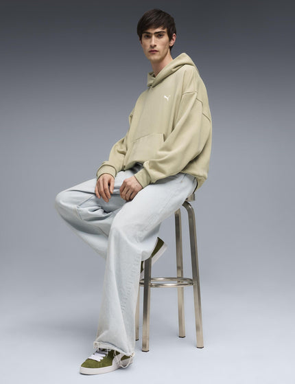 PUMA Wardrobe Essentials Boxy Fleece Hoodie - Pebble Greyimages3- The Sports Edit