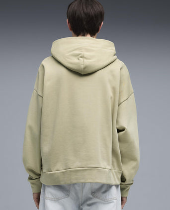 Wardrobe Essentials Boxy Fleece Hoodie - Pebble Grey