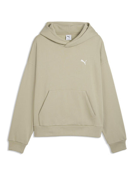 PUMA Wardrobe Essentials Boxy Fleece Hoodie - Pebble Greyimages4- The Sports Edit