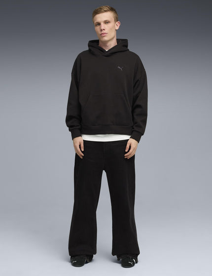 PUMA Wardrobe Essentials Boxy Fleece Hoodie - Puma Blackimages3- The Sports Edit