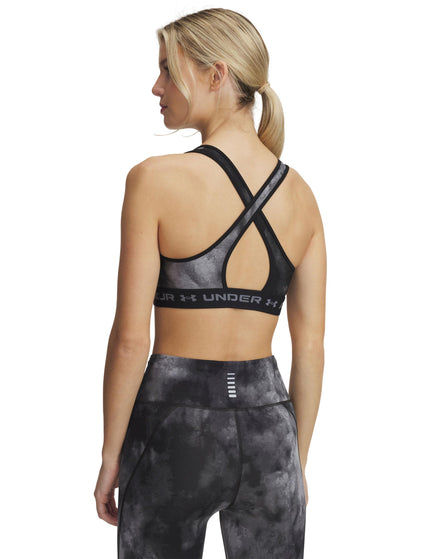 Under Armour Armour Mid Crossback Printed Sports Bra - Black/Titan Greyimages2- The Sports Edit