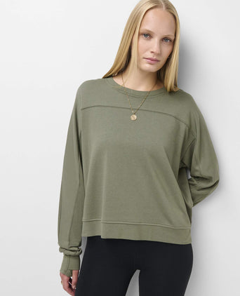 After Class Crop Sweatshirt - Bracken Green