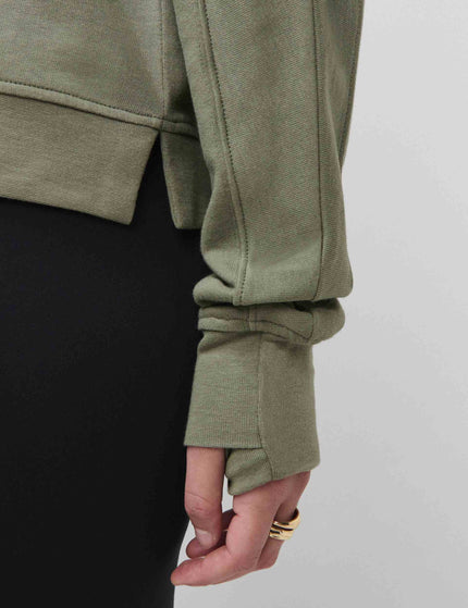 Sweaty Betty After Class Crop Sweatshirt - Bracken Greenimages5- The Sports Edit