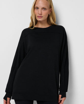 After Class Yoke Longline Sweatshirt - Black