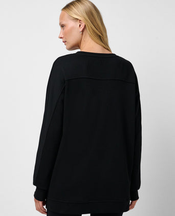 After Class Yoke Longline Sweatshirt - Black