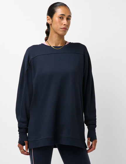 Sweaty Betty After Class Yoke Longline Sweatshirt - Navy Blueimages1- The Sports Edit
